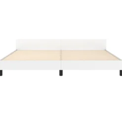 Vidaxl Cadre de lit avec tête de lit sans matelas blanc 200x200 cm
