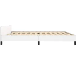 Vidaxl Cadre de lit avec tête de lit sans matelas blanc 200x200 cm