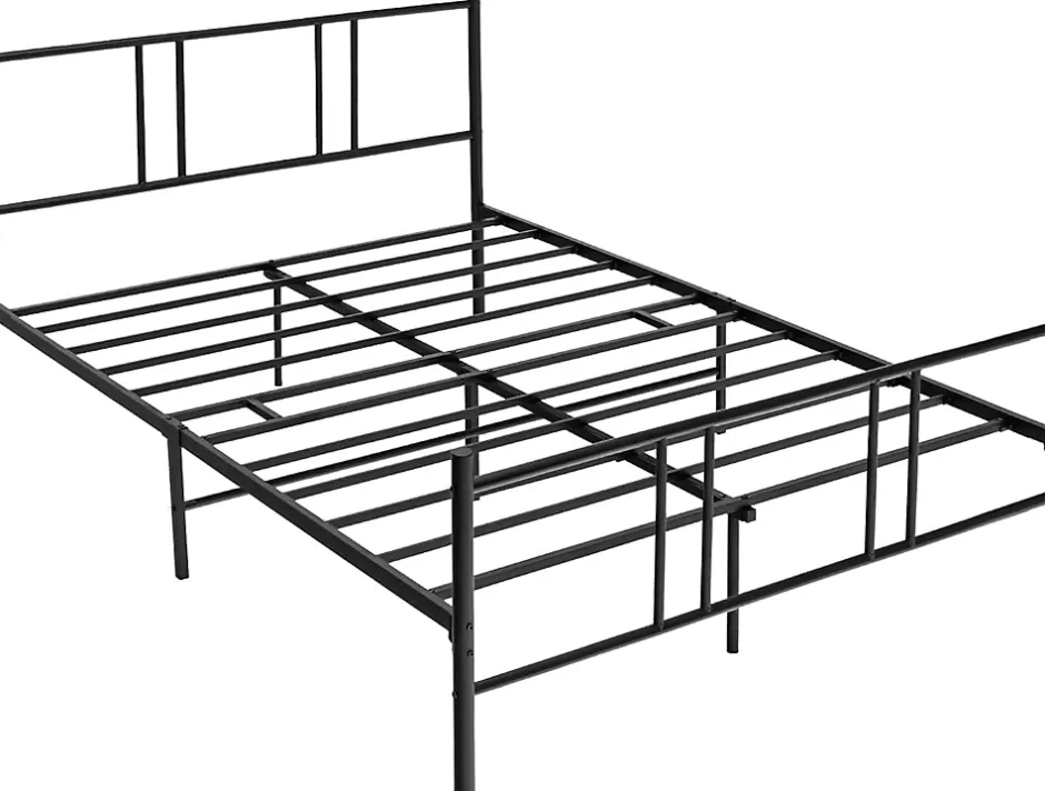 Giantex Cadre de Lit de Plateforme Sommier Lit Double King Size en Métal Rangement sous Lit Haute Tête 101cm Online