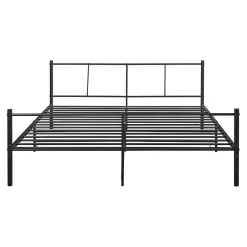 [En.Casa] Cadre de Lit Double en Métal Laos 180 x 200 cm Noir Mat en.casa