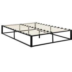 [En.Casa] Cadre de lit double Kreta en Métal 180 x 200 cm Noir en.casa Best