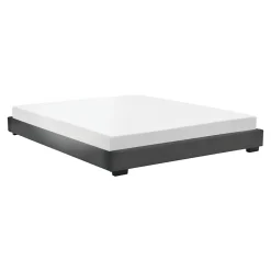 Corium Cadre de Lit Double Masari Rembourré avec Similicuir Noir 200 x 180 cm