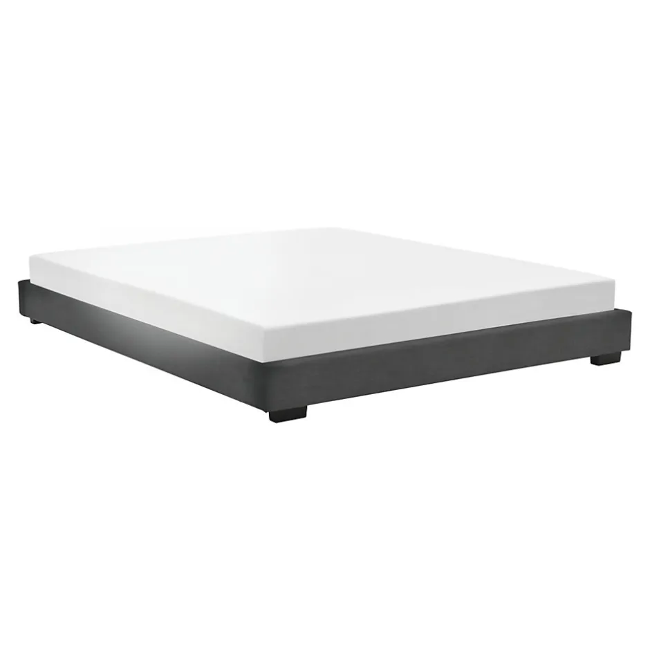 Corium Cadre de Lit Double Masari Rembourré avec Similicuir Noir 200 x 180 cm