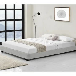 Corium Cadre de Lit Double Masari Rembourré avec Similicuir Blanc 200 x 140 cm Hot