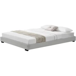 Corium Cadre de Lit Double Masari Rembourré avec Similicuir Blanc 200 x 140 cm Hot