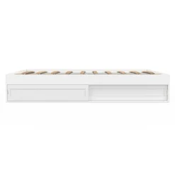 IDMarket Cadre de lit double SALEM avec rangements et sommier 140 x 190 cm blanc
