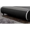 Corium Cadre de lit double Valencia à LED 140x200cm cuir synthétique avec sommier à lattes noir Hot