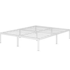 Monmobilierdesign Cadre De Lit En Acier Avec Espace De Rangement - Montage Facile - 200x200 Cm Blanc