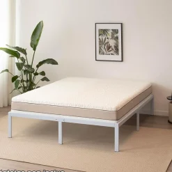 Monmobilierdesign Cadre De Lit En Acier Avec Espace De Rangement - Montage Facile - 200x200 Cm Blanc