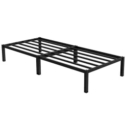 Ml-Design Cadre de lit en acier sommier à lattes noir moderne chambre à coucher 90x200 cm Discount