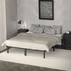 Ml-Design Cadre de lit en acier sommier à lattes anthracite chambre à coucher 160 x 200 cm