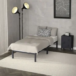Ml-Design Cadre de lit en acier sommier à lattes anthracite chambre à coucher 90 x 200 cm