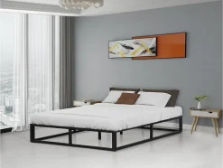 Habitat Et Jardin Cadre de lit en métal 140 x 190 cm - Noir Online