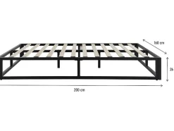 Habitat Et Jardin Cadre de lit en métal 160 x 200 cm - Noir