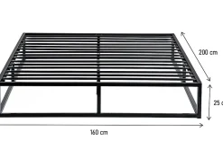 Habitat Et Jardin Cadre de lit en métal 160 x 200 cm - Noir
