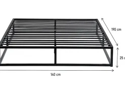 Habitat Et Jardin Cadre de lit en métal 140 x 190 - Noir Clearance