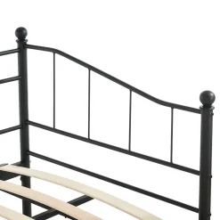 [En.Casa] Cadre de Lit Gigogne en Métal Skutskär Noir 90x200cm en.casa