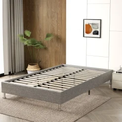 Teeno Cadre de lit gris, 140x190 cm, rembourré 31 cm