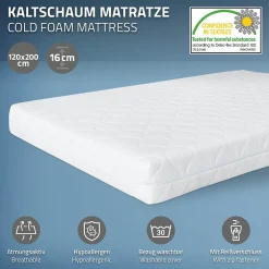Ml-Design Cadre de lit noir en métal 120x200cm avec sommier à lattes matelas H:16 cm New
