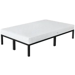 Ml-Design Cadre de lit noir en métal 120x200cm avec sommier à lattes matelas H:16 cm New