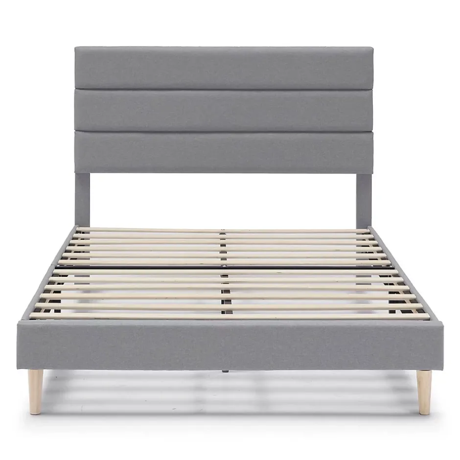 Vs Venta-Stock Cadre de lit plateforme Aroma capitonné 30 cm, 150x190 cm, Gris clair Online