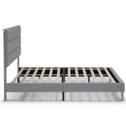 Vs Venta-Stock Cadre de lit plateforme Aroma capitonné 30 cm, 150x190 cm, Gris clair Online
