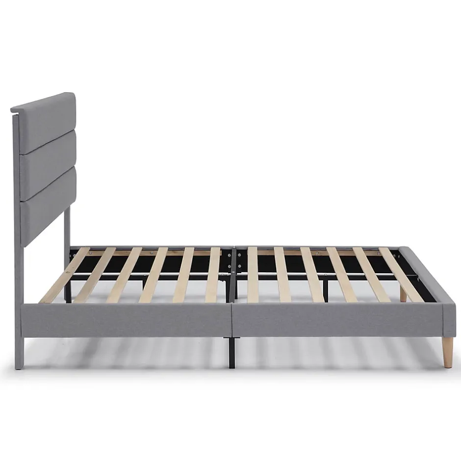 Vs Venta-Stock Cadre de lit plateforme Aroma capitonné 30 cm, 150x190 cm, Gris clair Online
