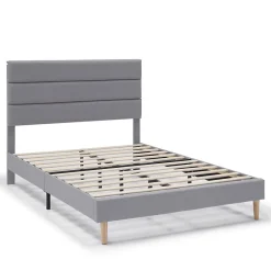 Vs Venta-Stock Cadre de lit plateforme Aroma capitonné 30 cm, 150x190 cm, Gris clair Online