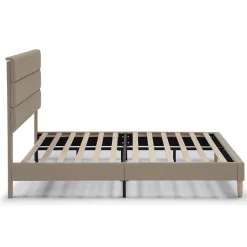 Vs Venta-Stock Cadre de lit plateforme Aroma capitonné 30 cm, 150x190 cm, Beige