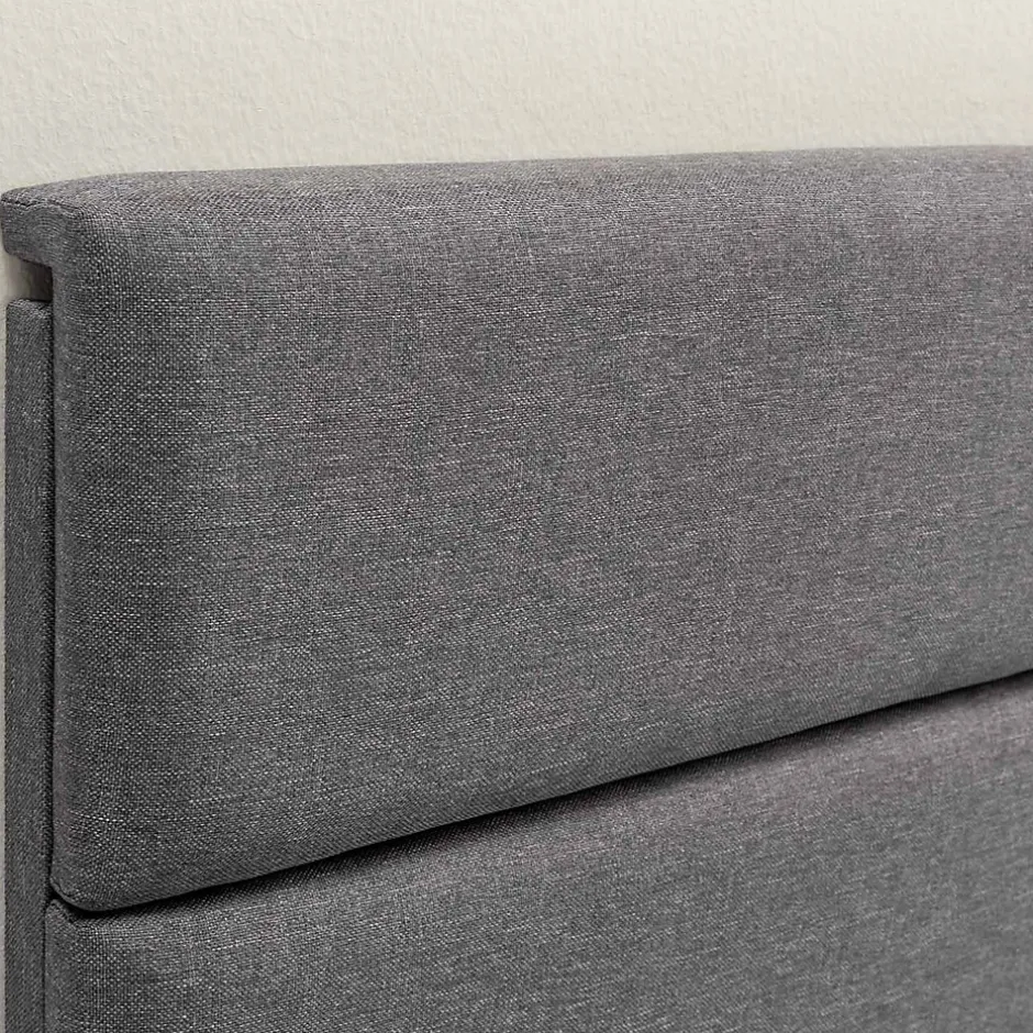 Vs Venta-Stock Cadre de lit plateforme Aroma capitonné 30 cm, 90x190 cm, Gris foncé