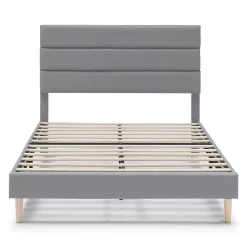 Vs Venta-Stock Cadre de lit plateforme Aroma capitonné 30 cm, 140x190 cm, Gris clair Best