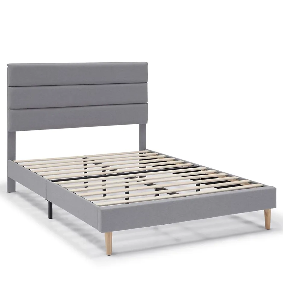Vs Venta-Stock Cadre de lit plateforme Aroma capitonné 30 cm, 140x190 cm, Gris clair Best