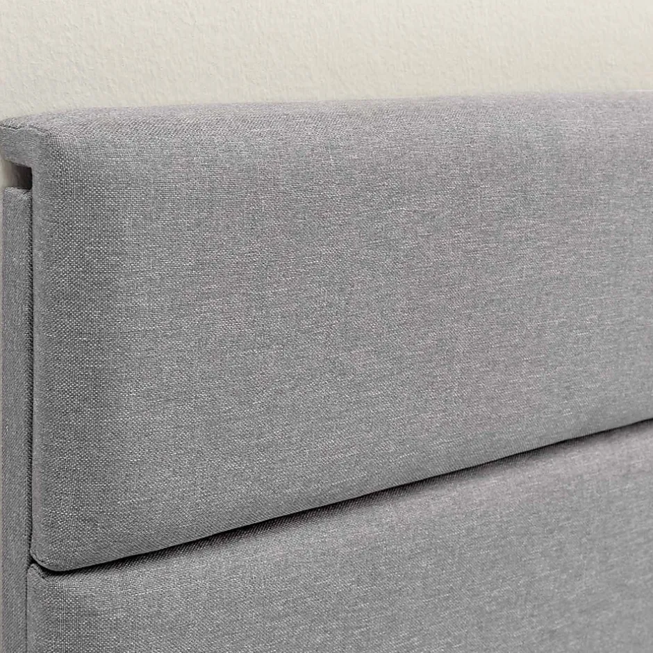 Vs Venta-Stock Cadre de lit plateforme Aroma capitonné 30 cm, 140x190 cm, Gris clair Best