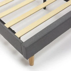 Vs Venta-Stock Cadre de lit plateforme Esther capitonné 30 cm, 140x190 cm, Gris foncé