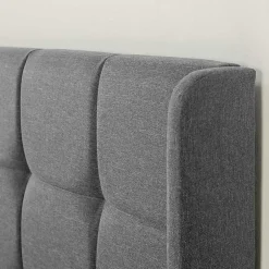 Vs Venta-Stock Cadre de lit plateforme Esther capitonné 30 cm, 140x190 cm, Gris foncé