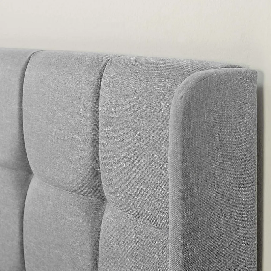 Vs Venta-Stock Cadre de lit plateforme Esther capitonné 30 cm, 140x190 cm, Gris clair
