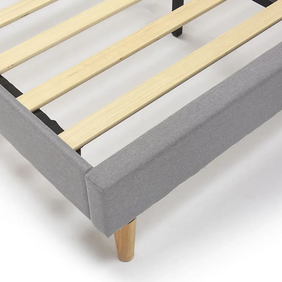 Vs Venta-Stock Cadre de lit plateforme Esther capitonné 30 cm, 140x190 cm, Gris clair