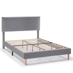 Vs Venta-Stock Cadre de lit rembourré Lauren 30 cm, 140 x 190 cm, Gris foncé Outlet