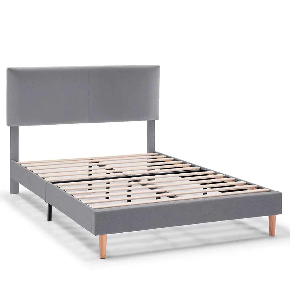 Vs Venta-Stock Cadre de lit rembourré Lauren 30 cm, 140 x 190 cm, Gris foncé Outlet