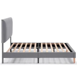 Vs Venta-Stock Cadre de lit rembourré Lauren 30 cm, 140 x 190 cm, Gris foncé Outlet