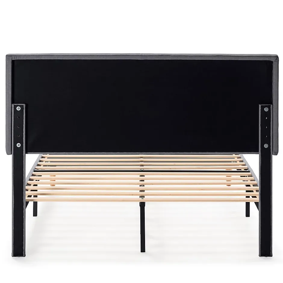 Vs Venta-Stock Cadre de lit rembourré Lauren 30 cm, 140 x 190 cm, Gris foncé Outlet