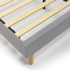 Vs Venta-Stock Cadre de lit rembourré Lauren 30 cm, 90 x 190 cm, Gris clair