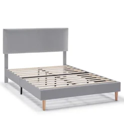 Vs Venta-Stock Cadre de lit rembourré Lauren 30 cm, 150 x 190 cm, Gris clair Best