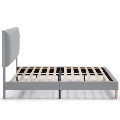 Vs Venta-Stock Cadre de lit rembourré Lauren 30 cm, 150 x 190 cm, Gris clair Best