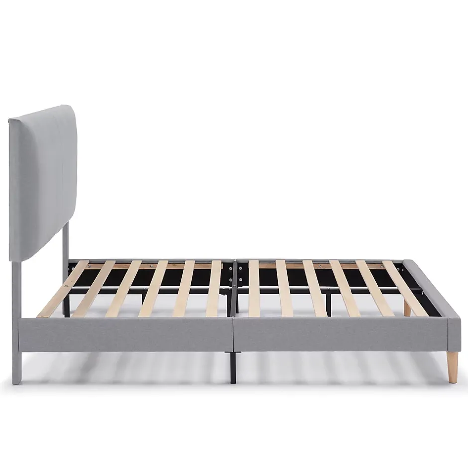 Vs Venta-Stock Cadre de lit rembourré Lauren 30 cm, 150 x 190 cm, Gris clair Best