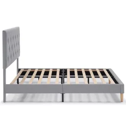 Vs Venta-Stock Cadre de lit rembourré Rosi 30 cm, 90x190 cm, Gris clair Best