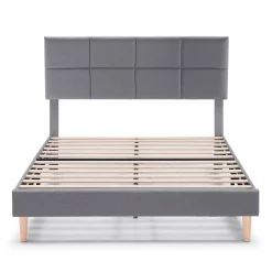 Vs Venta-Stock Cadre de lit rembourré Silvi 30 cm, 140x190 cm, Gris foncé Sale