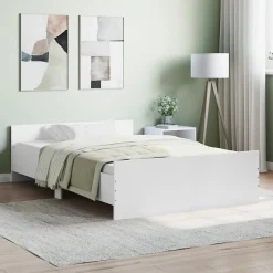 Vidaxl Cadre de lit sans matelas blanc 120x190 cm