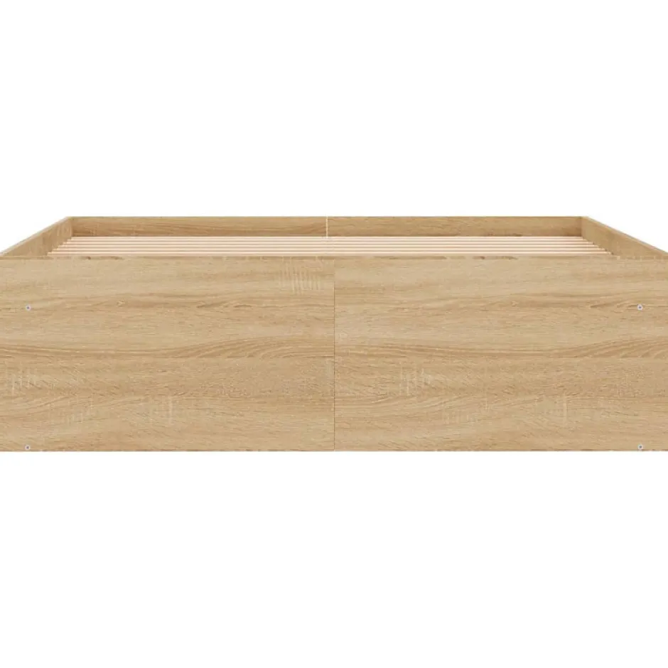 Vidaxl Cadre de lit sans matelas chêne sonoma 120x190 cm Sale