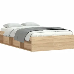 Vidaxl Cadre de lit sans matelas chêne sonoma 120x190 cm Sale